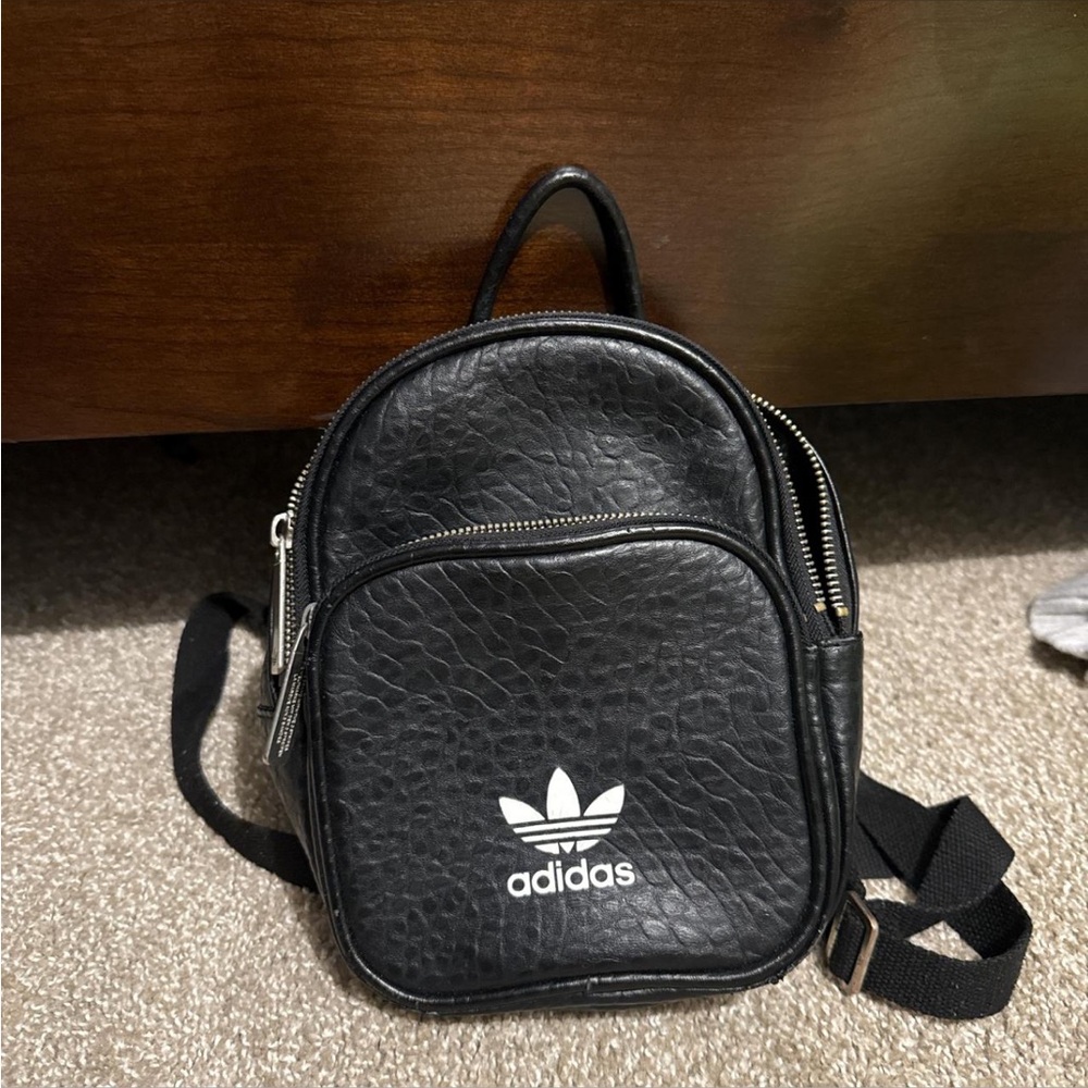 Adidas Black Leather Backpack